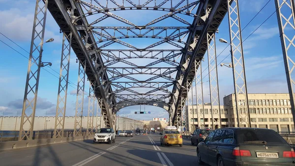 Росія Санкт Петербург 2020 Більшокчинський Міст Міст Через Річку Неву — стокове фото