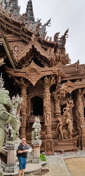 Thaïlande Pattaya 2018 Sanctuaire Vérité Est Une Construction Temple Pattaya — Photo