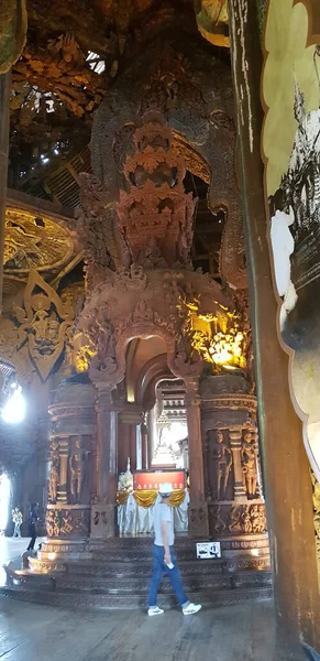 Thaïlande Pattaya 2018 Sanctuaire Vérité Est Une Construction Temple Pattaya — Photo