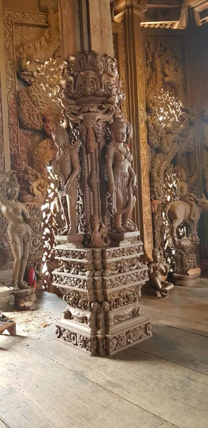 Thaïlande Pattaya 2018 Sanctuaire Vérité Est Une Construction Temple Pattaya — Photo