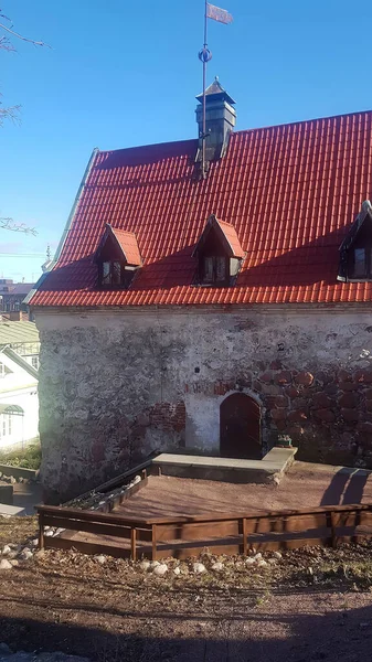 Ρωσία Vyborg 2020 Αρχαία Σπίτια Στο Κέντρο Του Vyborg — Φωτογραφία Αρχείου