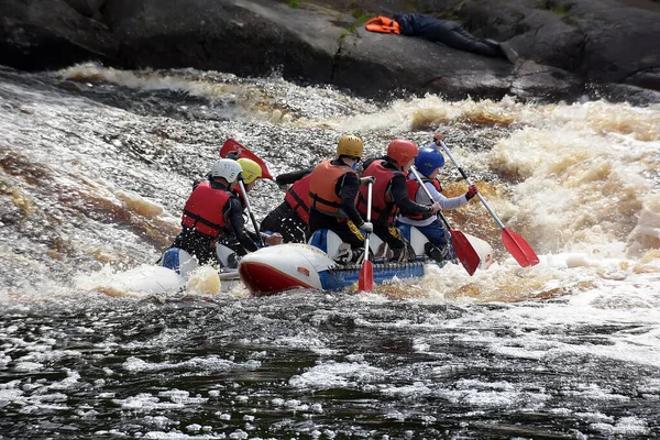 Ryssland Petersburg 2015 Forsränning Flottar Och Kajaker Öppna Tävlingar Karelen — Stockfoto