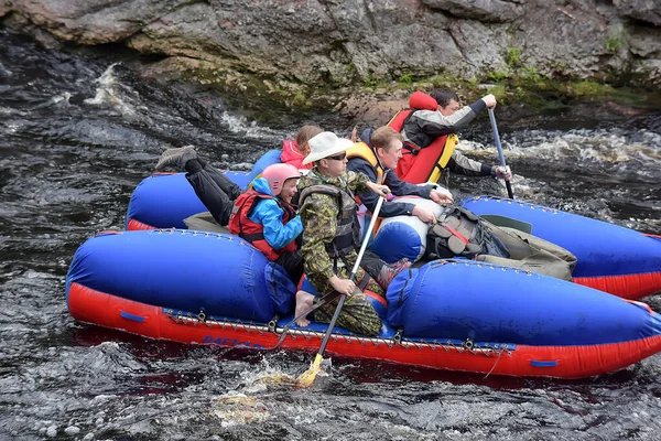 Russie Saint Pétersbourg 2015 Rafting Radeaux Kayaks Compétitions Ouvertes Carélie — Photo