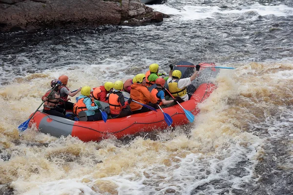 Rusia San Petersburgo 2015 Rafting Balsas Kayaks Competiciones Abiertas Karelia —  Fotos de Stock