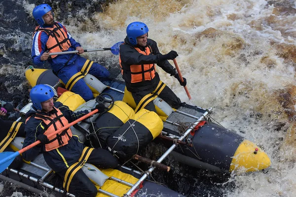 Rusko Petrohrad 2015 Rafting Raftech Kajacích Otevřené Soutěže Karelie — Stock fotografie