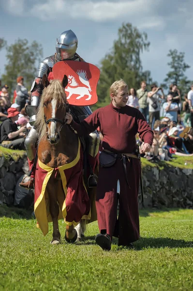 Russia Vyborg 2011 Festival Della Ricostruzione Storica Del Medioevo Castello — Foto Stock