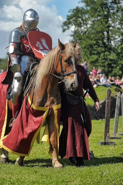 Russia Vyborg 2011 Festival Della Ricostruzione Storica Del Medioevo Castello — Foto Stock