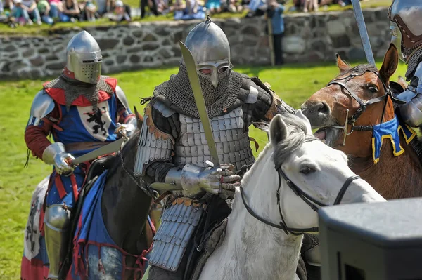 Russia Vyborg 2011 Festival Della Ricostruzione Storica Del Medioevo Castello — Foto Stock