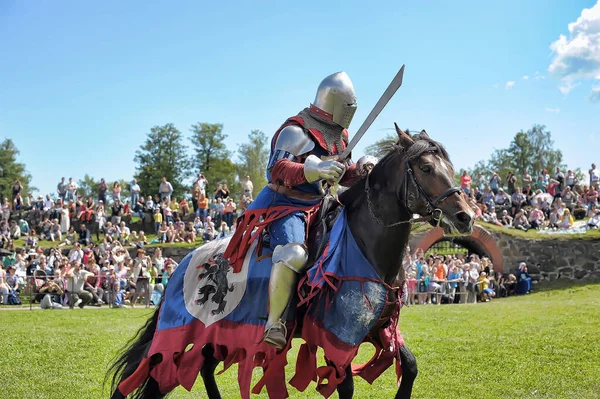 Russia Vyborg 2011 Festival Della Ricostruzione Storica Del Medioevo Castello — Foto Stock