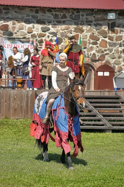 Russie Vyborg 2011 Festival Reconstruction Historique Château Vyborg Moyen Âge — Photo