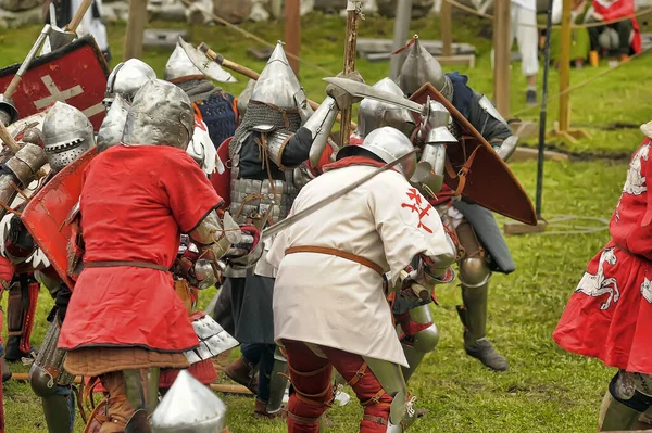 Rusia Vyborg 2011 Personas Con Ropa Medieval Festival Reconstrucción Histórica —  Fotos de Stock