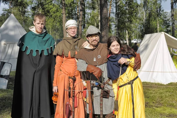 Russia Vyborg 2011 People Medieval Clothes Festival Historical Reconstruction Middle — Stock Photo, Image