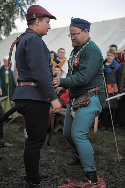 Rusland Vyborg 2011 Mensen Middeleeuwse Kleding Het Festival Van Historische — Stockfoto