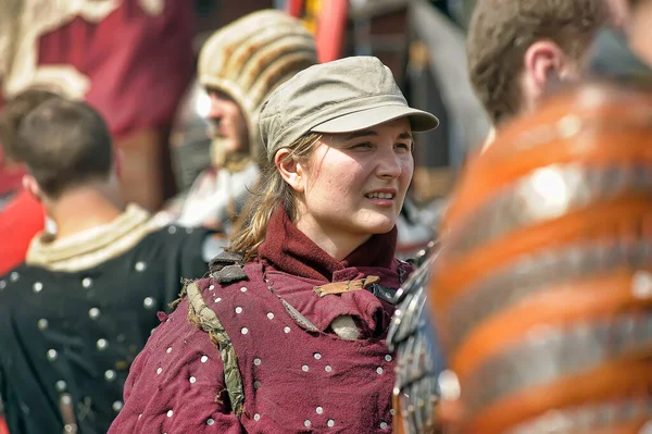 Rusko Vyborg 2011 Rytíři Vojenských Uniformách Festivalu Historické Rekonstrukce Středověku — Stock fotografie