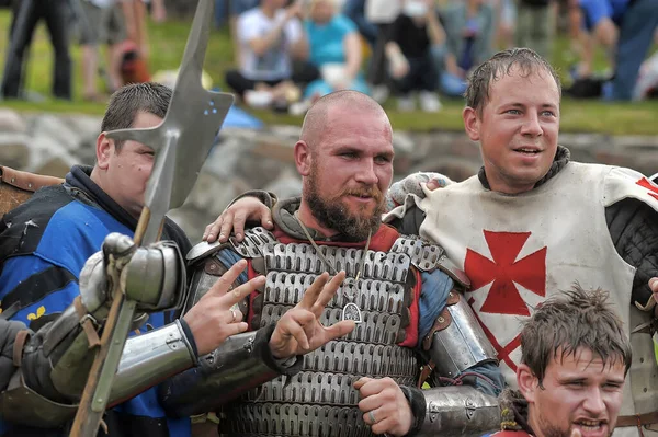 Russland Wyborg 072011 Ritter Militäruniformen Beim Festival Der Historischen Rekonstruktion — Stockfoto