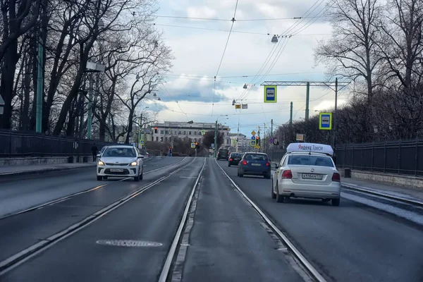 Russia San Pietroburgo 2020 Strade Vuote Della Città Durante Quarantena — Foto Stock