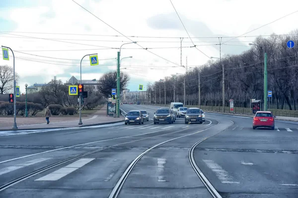 Rússia São Petersburgo 2020 Ruas Vazias Cidade Durante Quarentena Devido — Fotografia de Stock