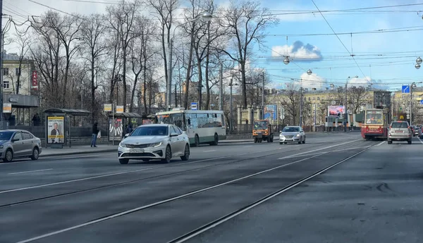 Rusia San Petersburgo 2020 Calles Vacías Ciudad Durante Cuarentena Debido —  Fotos de Stock