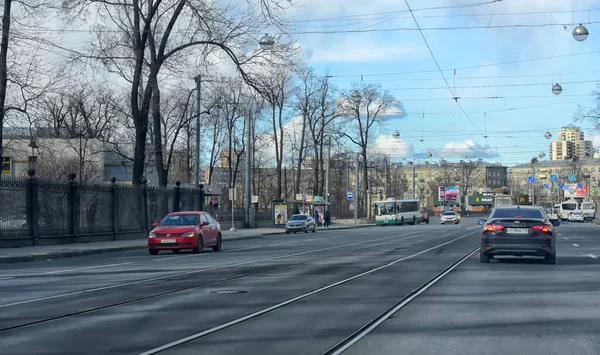 Russie Saint Pétersbourg 2020 Rues Vides Ville Pendant Quarantaine Raison — Photo