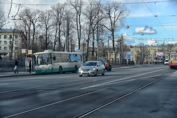 Russia Petersburg 2020 Empty Streets City Quarantine Due Coronavirus Epidemic — Stock Photo, Image