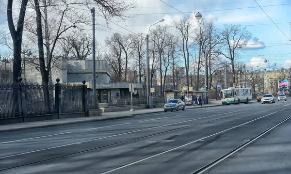 Russia San Pietroburgo 2020 Strade Vuote Della Città Durante Quarantena — Foto Stock