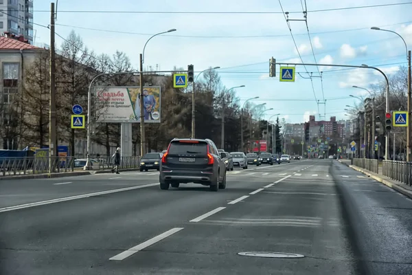 Rusia Petersburg 2020 Jalan Jalan Kosong Kota Selama Karantina Karena — Stok Foto