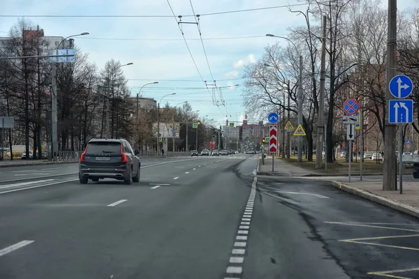 Rosja Sankt Petersburg 2020 Puste Ulice Miasta Podczas Kwarantanny Powodu — Zdjęcie stockowe