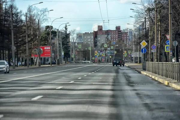 Russia Petersburg 2020 Empty Streets City Quarantine Due Coronavirus Epidemic — Stock Photo, Image