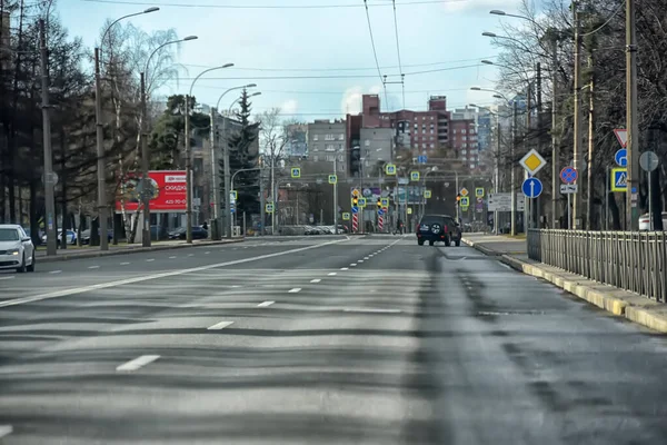 Ryssland Sankt Petersburg 2020 Tomma Gator Staden Karantänen Grund Coronavirusepidemin — Stockfoto