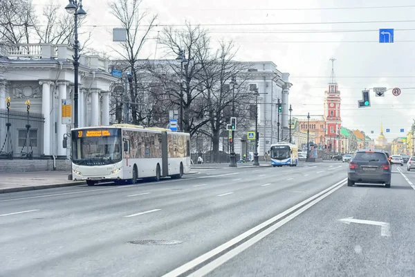 Rusko Petrohrad 2020 Prázdné Ulice Centru Města Během Karantény Kvůli — Stock fotografie