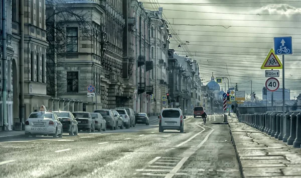 Rusya Petersburg 2020 Coronavirüs Salgını Nedeniyle Karantina Sırasında Şehir Merkezinde — Stok fotoğraf