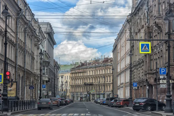 Ρωσία Αγία Πετρούπολη 2020 Άδειοι Δρόμοι Στο Κέντρο Της Πόλης — Φωτογραφία Αρχείου