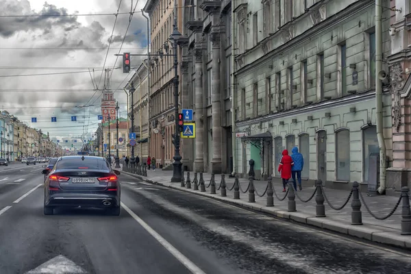 Russie Saint Pétersbourg 2020 Rues Vides Dans Centre Ville Pendant — Photo