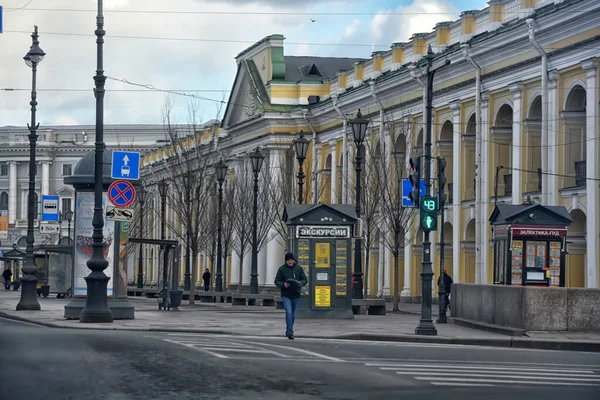 Russie Saint Pétersbourg 2020 Rues Vides Dans Centre Ville Pendant — Photo
