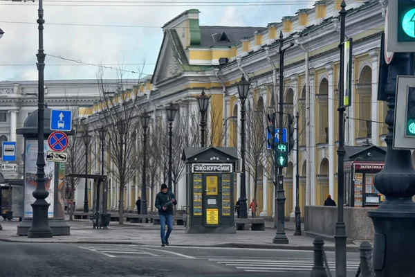 Russie Saint Pétersbourg 2020 Rues Vides Dans Centre Ville Pendant — Photo