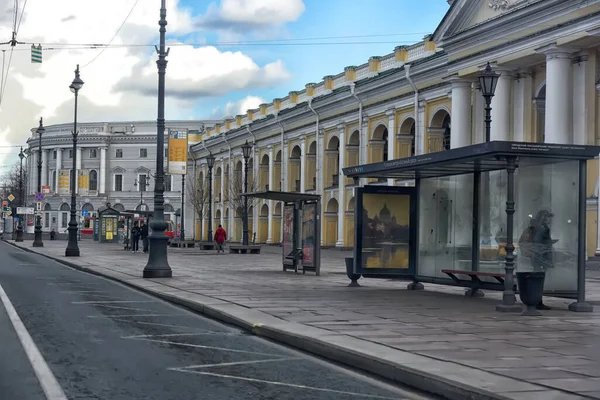 Ρωσία Αγία Πετρούπολη 2020 Άδειοι Δρόμοι Στο Κέντρο Της Πόλης — Φωτογραφία Αρχείου