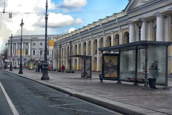 Rosja Sankt Petersburg 2020 Puste Ulice Centrum Miasta Podczas Kwarantanny — Zdjęcie stockowe