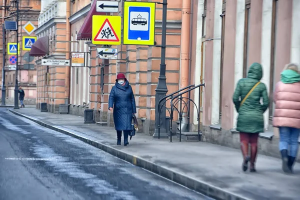 Rosja Sankt Petersburg 2020 Puste Ulice Centrum Miasta Podczas Kwarantanny — Zdjęcie stockowe