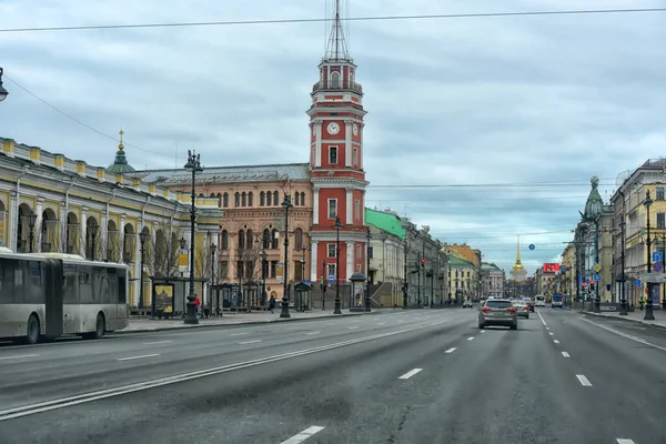 Rusya Petersburg 2020 Coronavirus Salgını Sırasında Boş Nevsky Şehri Bulvarı — Stok fotoğraf