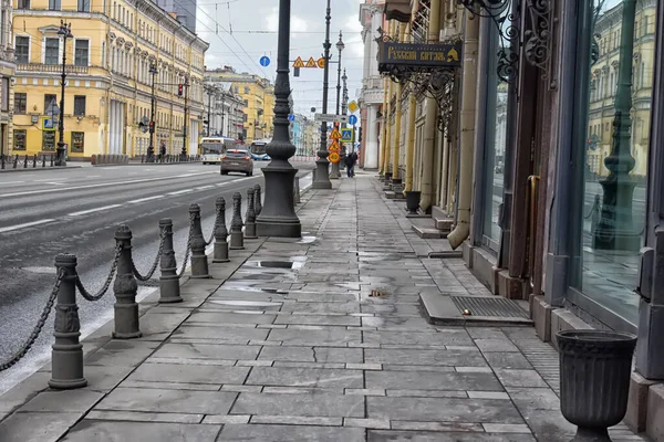 Russie Saint Pétersbourg 2020 Empty Nevsky City Avenue Coronavirus Epidemic — Photo