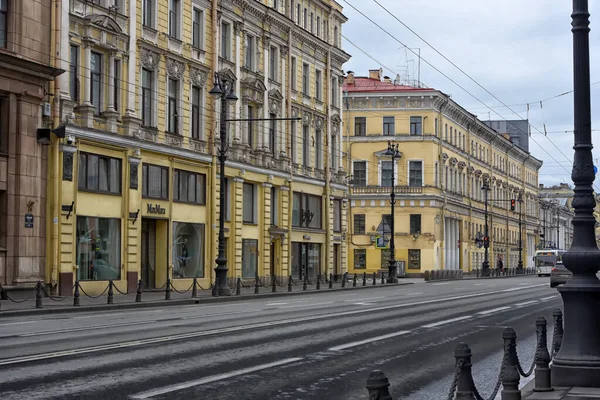 Росія Санкт Петербург 2020 Порожня Вулиця Невського Під Час Епідемії — стокове фото