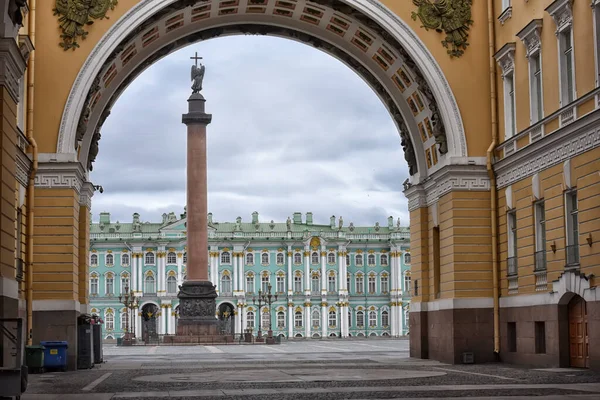 Oroszország Szentpétervár 2020 Üres Palota Tér Központjában Szentpéterváron Koronavírus Járvány — Stock Fotó