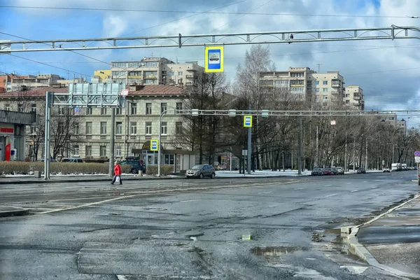 Russia San Pietroburgo 2020 Una Strada Vuota Nel Centro Della — Foto Stock