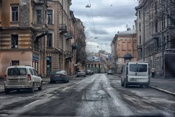 Rusya Petersburg 2020 Coronavirus Salgını Sırasında Şehir Merkezinde Boş Bir — Stok fotoğraf