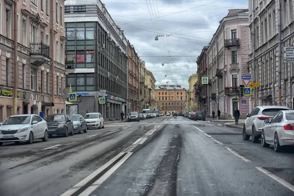 Russia San Pietroburgo 2020 Una Strada Vuota Nel Centro Della — Foto Stock