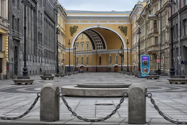 Rusia San Petersburgo 2020 Una Calle Vacía Centro Ciudad Durante — Foto de Stock