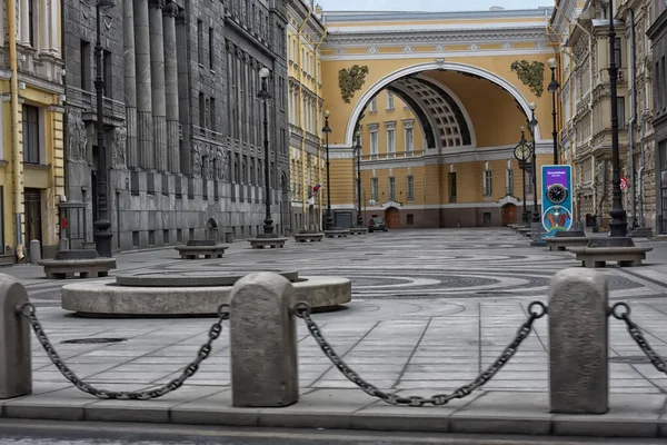 Rusland Petersburg 2020 Een Lege Straat Het Centrum Van Stad — Stockfoto