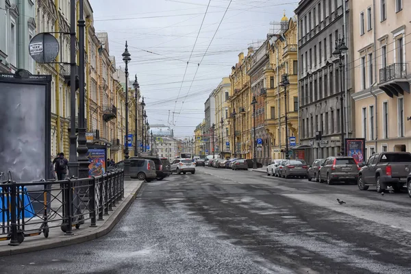 Russie Saint Pétersbourg 2020 Une Rue Vide Dans Centre Ville — Photo