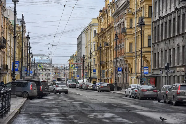 Russia San Pietroburgo 2020 Una Strada Vuota Nel Centro Della — Foto Stock