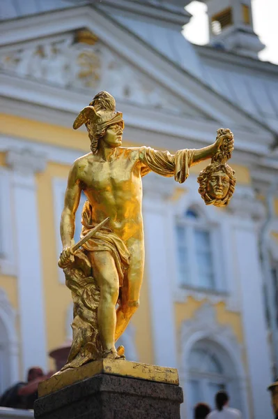 Russia Petersburg 2019 Sculptures Peterhof Fountains Summer — Stock Photo, Image